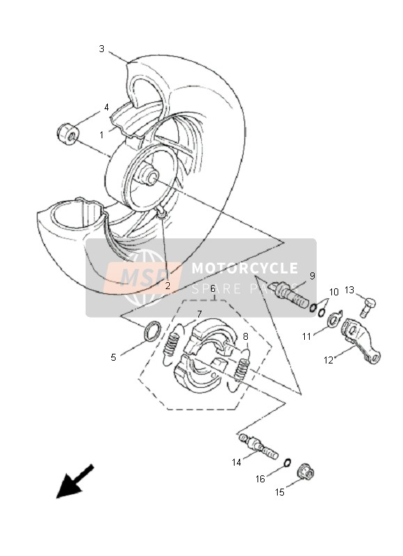 Yamaha XC125E VITY VITY 2009 Roue arrière pour un 2009 Yamaha XC125E VITY VITY